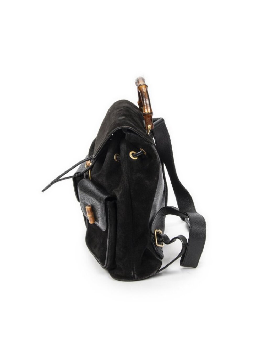 Gucci Rajibanbu Backpack Black Suede Leather - Picture 13 of 15